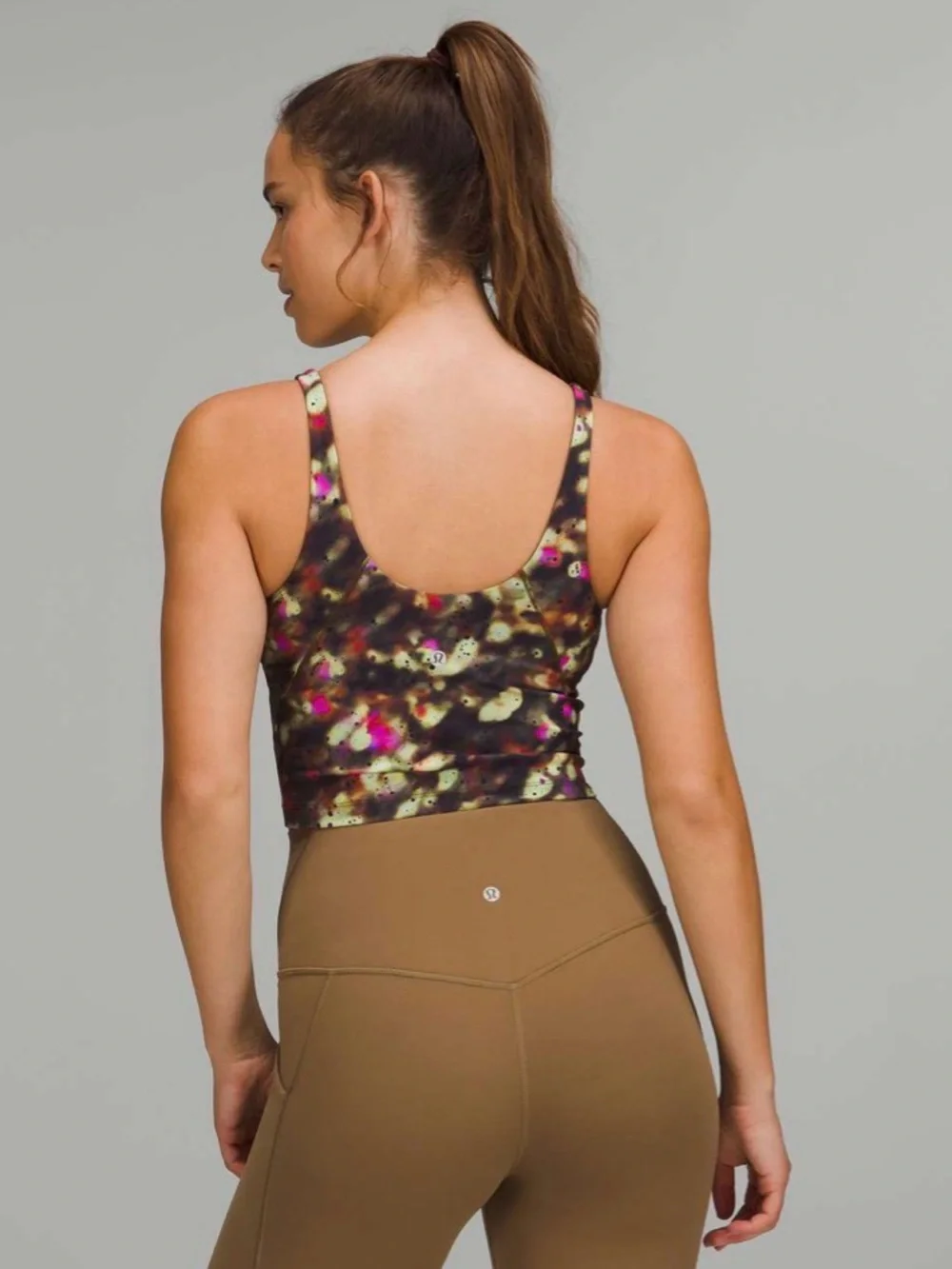 Lululemon Align Nulu Tank Top Soft Focus Splatter Green Multi Built-In Bra